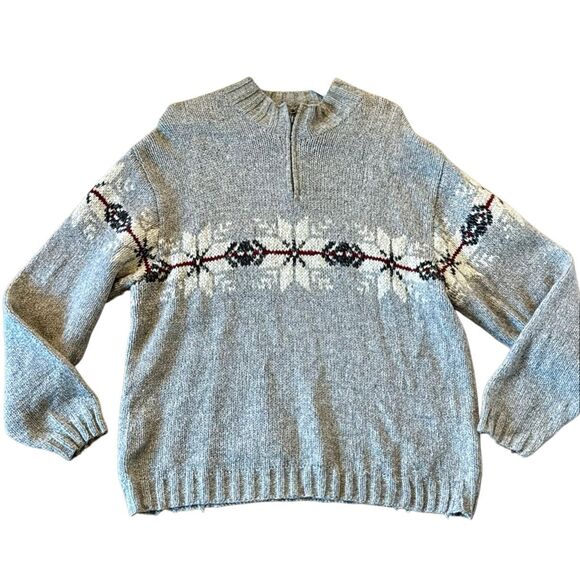 vintage Eddie Bauer Legend 100% wool snowflake cottage core sweater XL - Picture 10 of 10